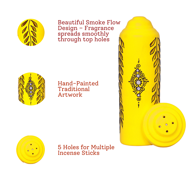 Agarbatti Stand - Cylinder Yellow