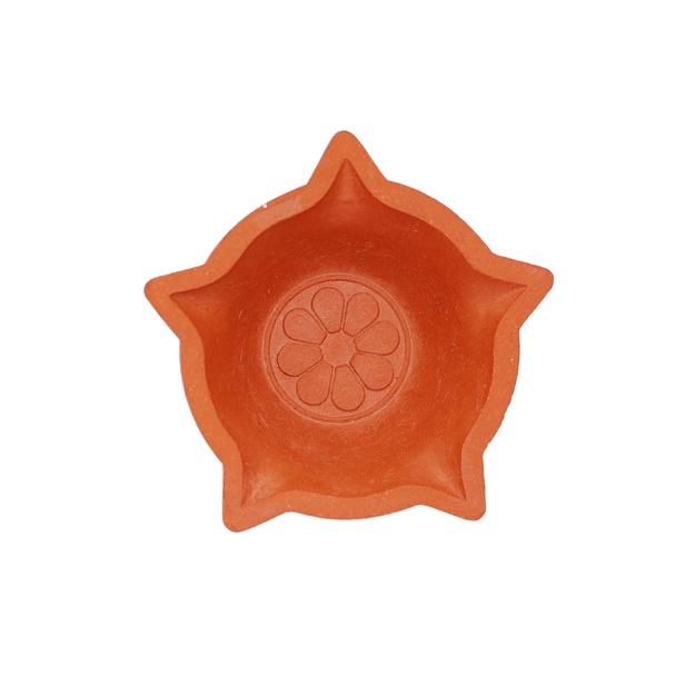 Star diya with big stand - 9x10 cm - pack of 5