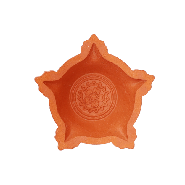 Star diya with big stand - 8x9 cm - pack of 10