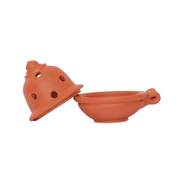 Diya with Lid - round hole