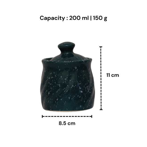 Storage Ceramic Jar with Lid - green