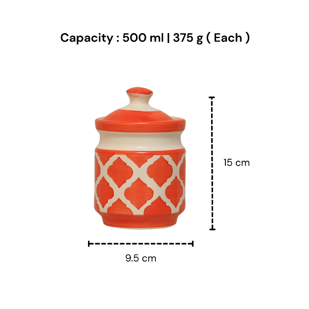 Pickle Jar with Lid - Ceramic orange