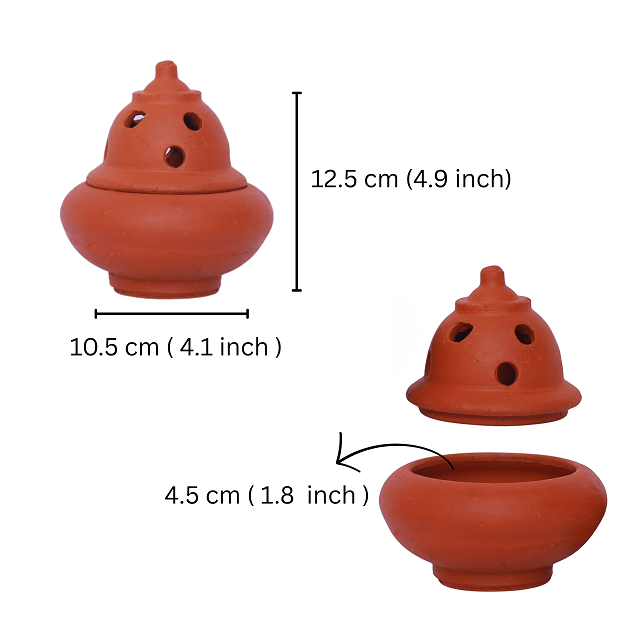 Sambrani Holder with Lid - 10.5x12.5 cm